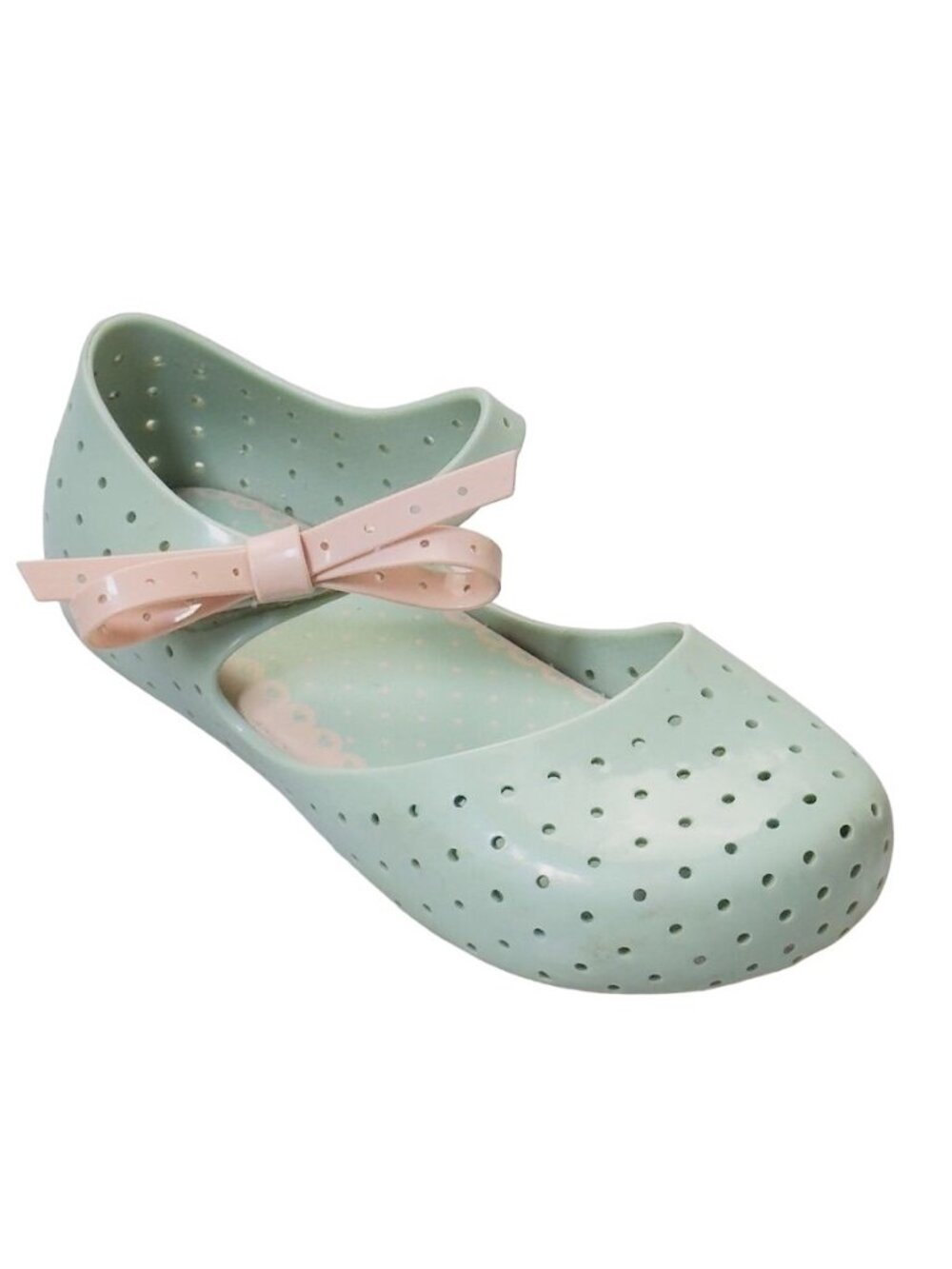 MINI MELISSA Girls' Perforated Jelly Shoes Furadinha X Mary Jane Flats Size 11